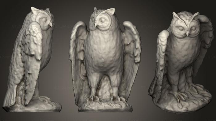 Animal figurines (Owl Statue (1), STKJ_1230) 3D models for cnc